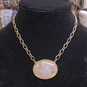 2028 Rose Quartz Gold Necklace